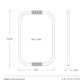 Technical dimension drawing of a rectangular oval mirror with inset side profile, showing measurements 42.5 in height, 28 in width, and 25 in depth, labeled WM1107 SIRIUS MIRROR with ARTERIORS branding.