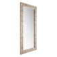 Rectangular mirror with a mosaic frame on a white background