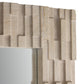 Textured stone wall panel with geometric pattern on a white background