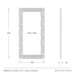 Technical drawing of a Goldcrest full-length mirror with dimensions and Arteriors branding.