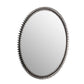 Angled wall mirror with a dark metal frame featuring a textured, wavy, braided edge design, shown against a plain white background.
