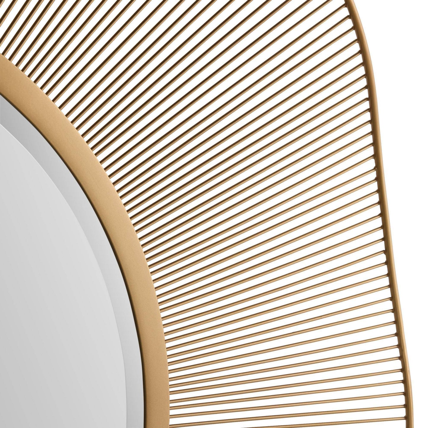 Close-up of a decorative wall mirror with a gold frame on a white background