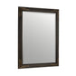 Rectangular mirror with a dark wood frame on a white background