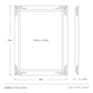 Dimensions of a mirror frame with Arteriors branding