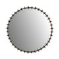 Round mirror with a decorative black frame on a white background