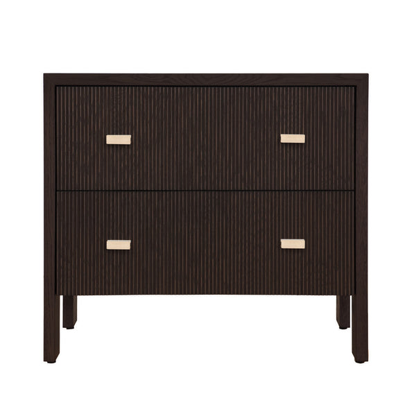 Worlds Away Andre Two Drawer Side Table Espresso Oak – CLAYTON