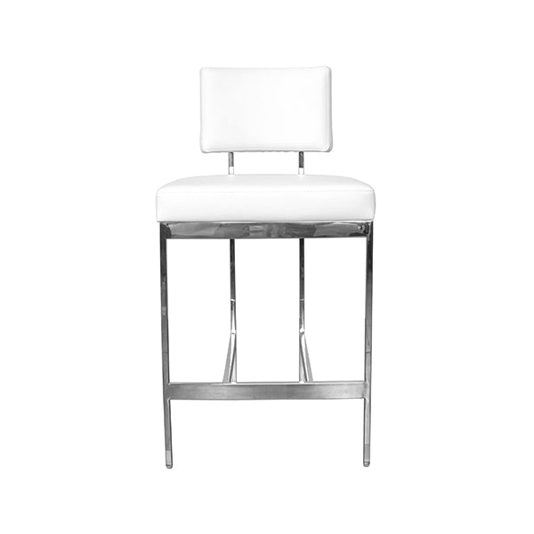 wolrds away baylor counter stool nickel and white vinyl front