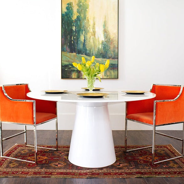 worlds away hamilton dining table white styled