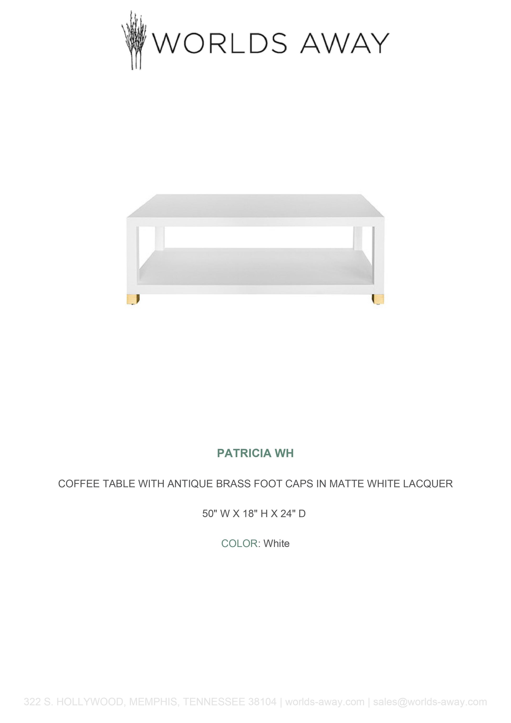 worlds away patricia coffee table white tearsheet