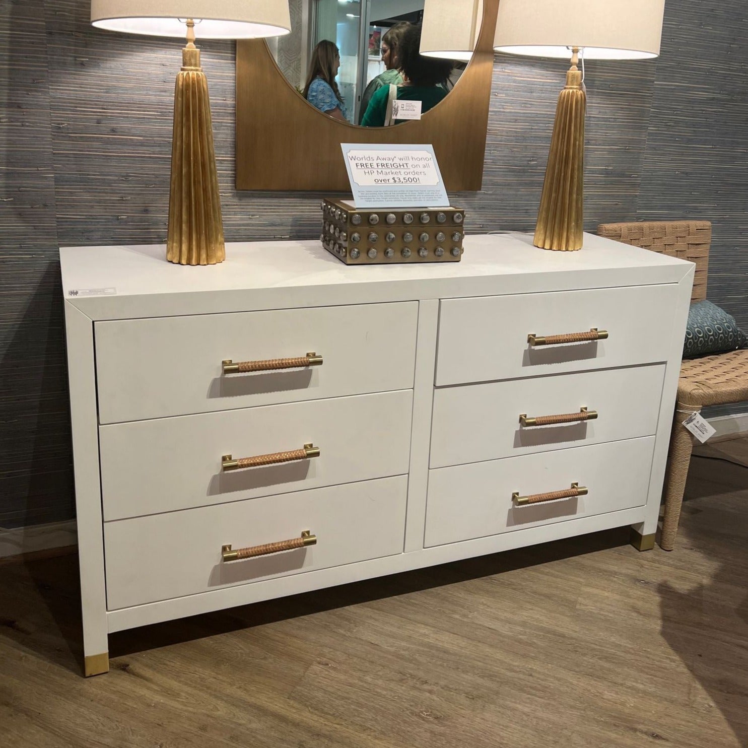 Worlds Away Winchester Dresser Matte White Lacquer Worlds Away Winchester Dresser Matte White Lacquer
