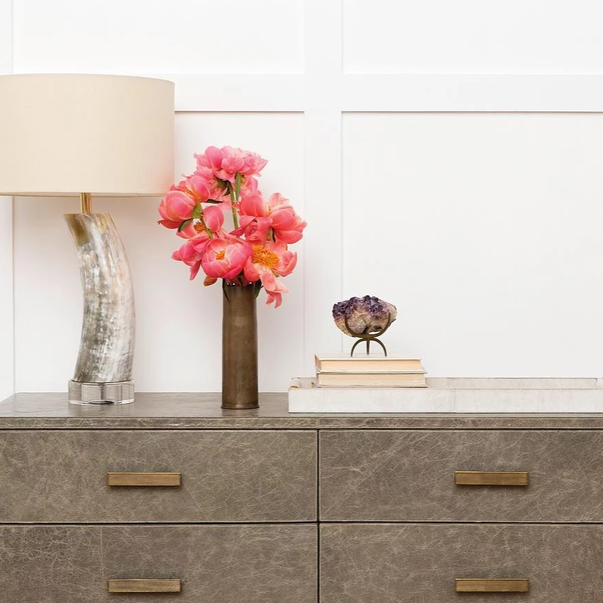 leather dresser Adela w/ Tooled CB2 exclusive Aged Leather Dresser by Made