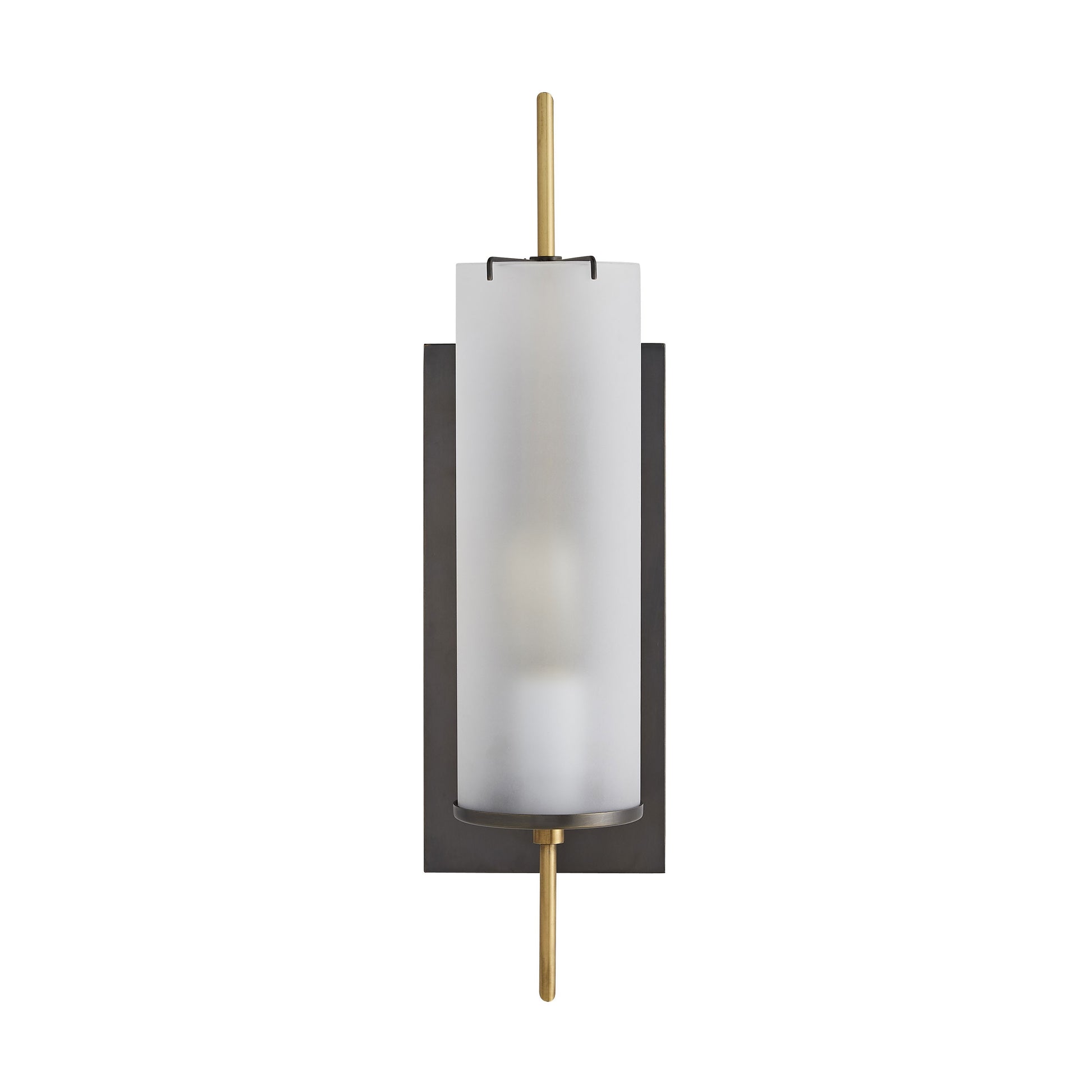 arteriors stefan wall sconce bronze frosted glass