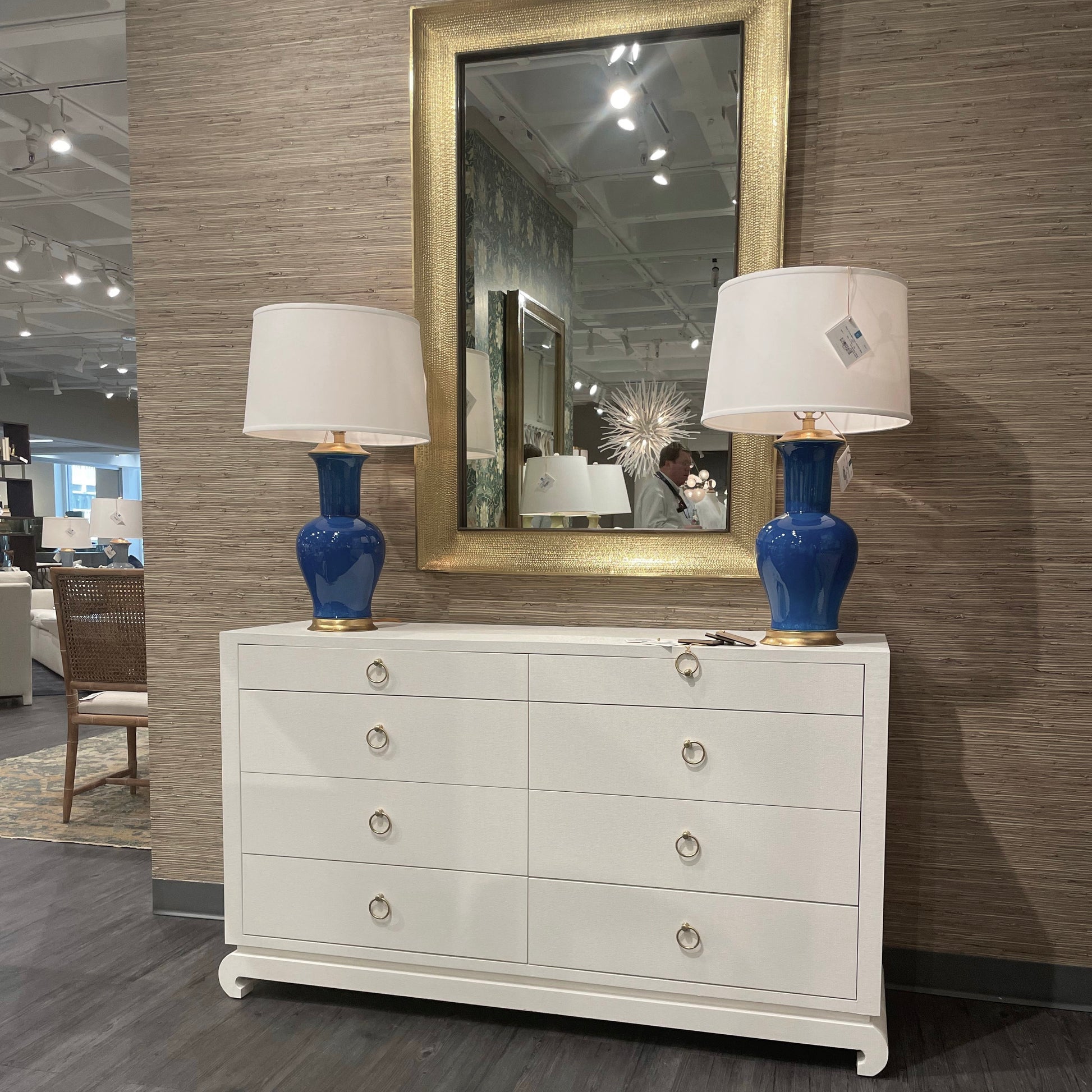 oversize dresser Villa & House Ming Extra Large 8 Drawer Dresser Chiffon White Lacquered Grasscloth – CLAYTON GRAY HOME
