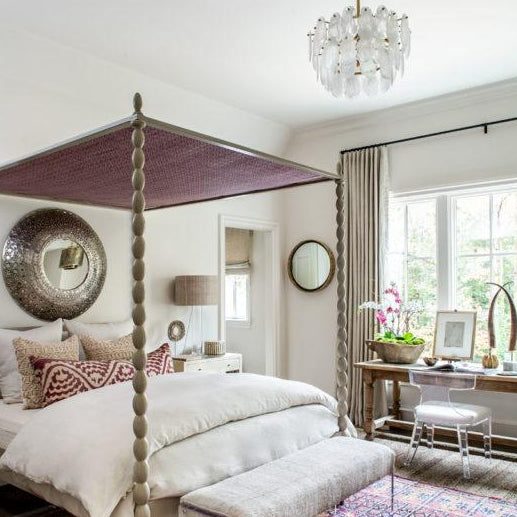 atlanta homes & lifestyle Leon chandelier arteriors bedroom