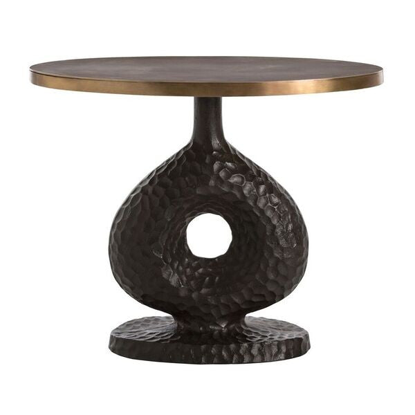 arteriors home seth side table antique bronze brass finishes