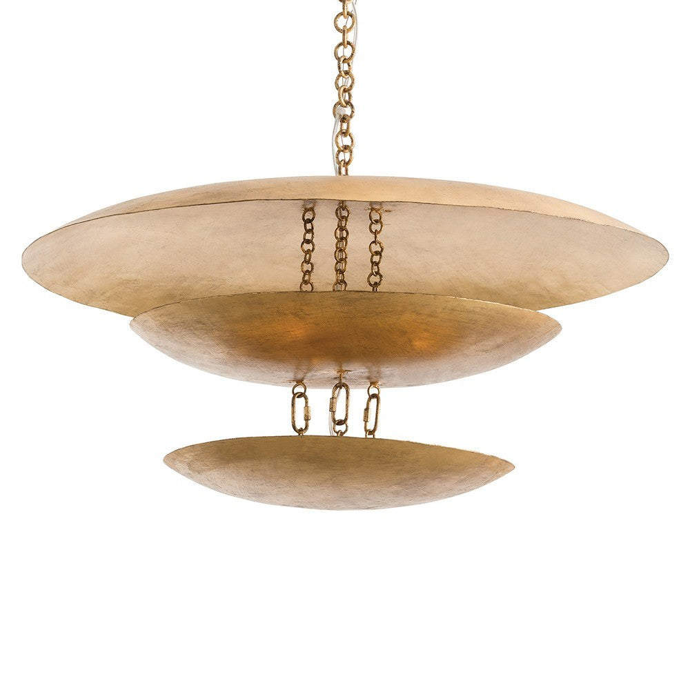 arteriors home florko chandelier gold leaf eight light design modern lighting