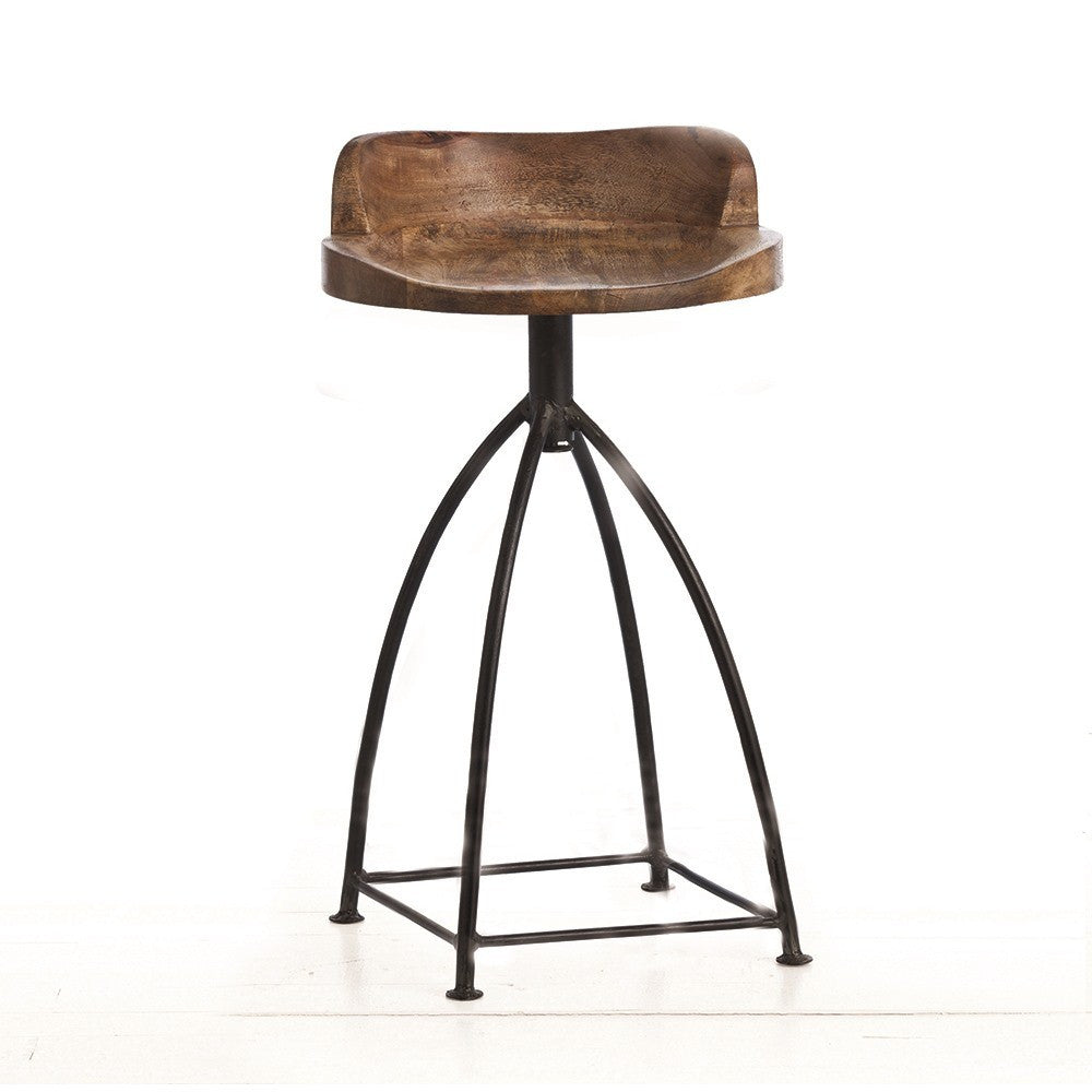 arteriors home henson wood iron swivel counter stools