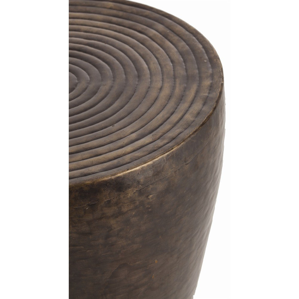 arteriors home clint side table drum side table round bronze detail close up