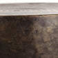 arteriors home clint end table round coffee table modern detail close up bronze side end table