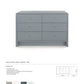 Bungalow 5 Bryant Linen Extra Large 6 Drawer Chest Gray Tearsheet