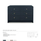 Bungalow 5 Bryant Linen Extra Large 6 Drawer Chest Navy Blue Tearsheet