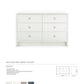 Bungalow 5 Bryant Linen Extra Large 6 Drawer Chest White Tearsheet