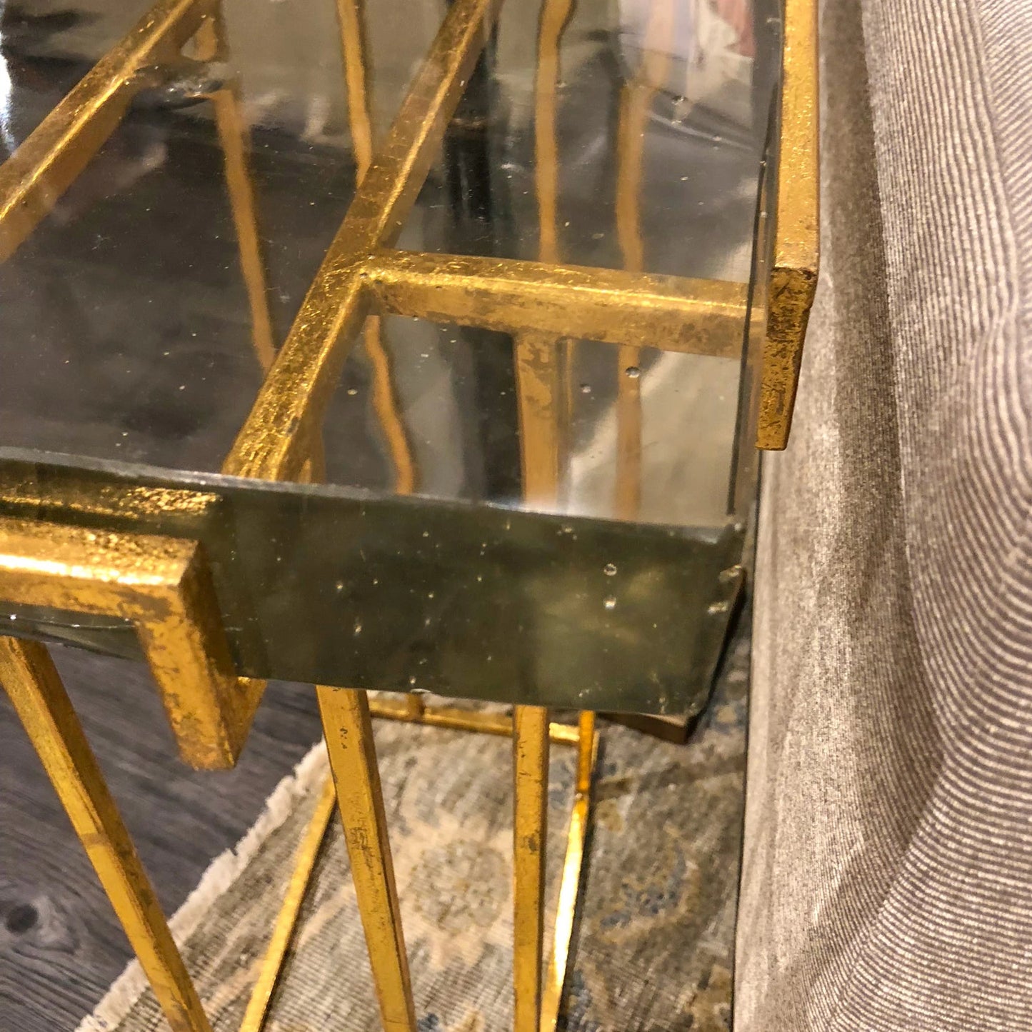 bungalow 5 prism side table gold detail metal glass