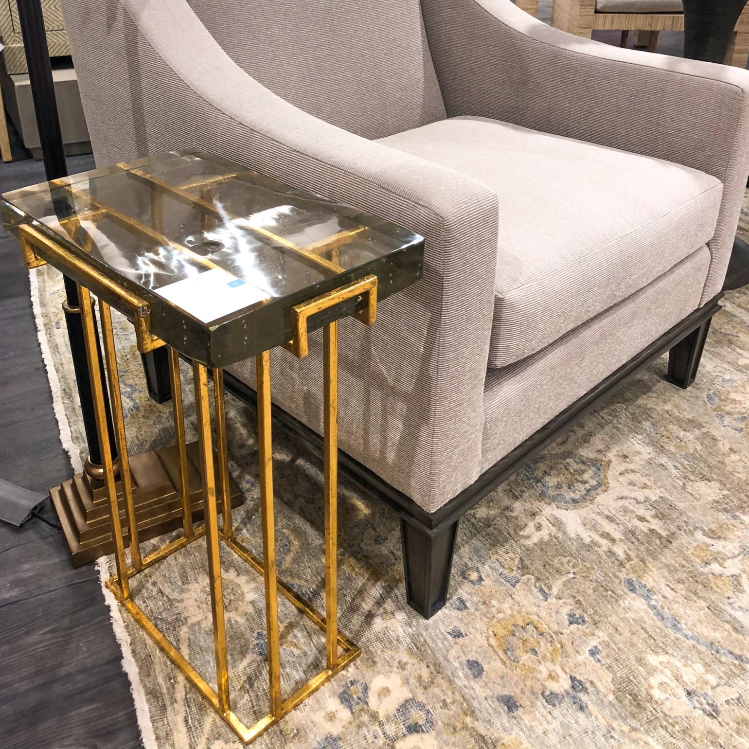 bungalow 5 prism side table gold metal showroom