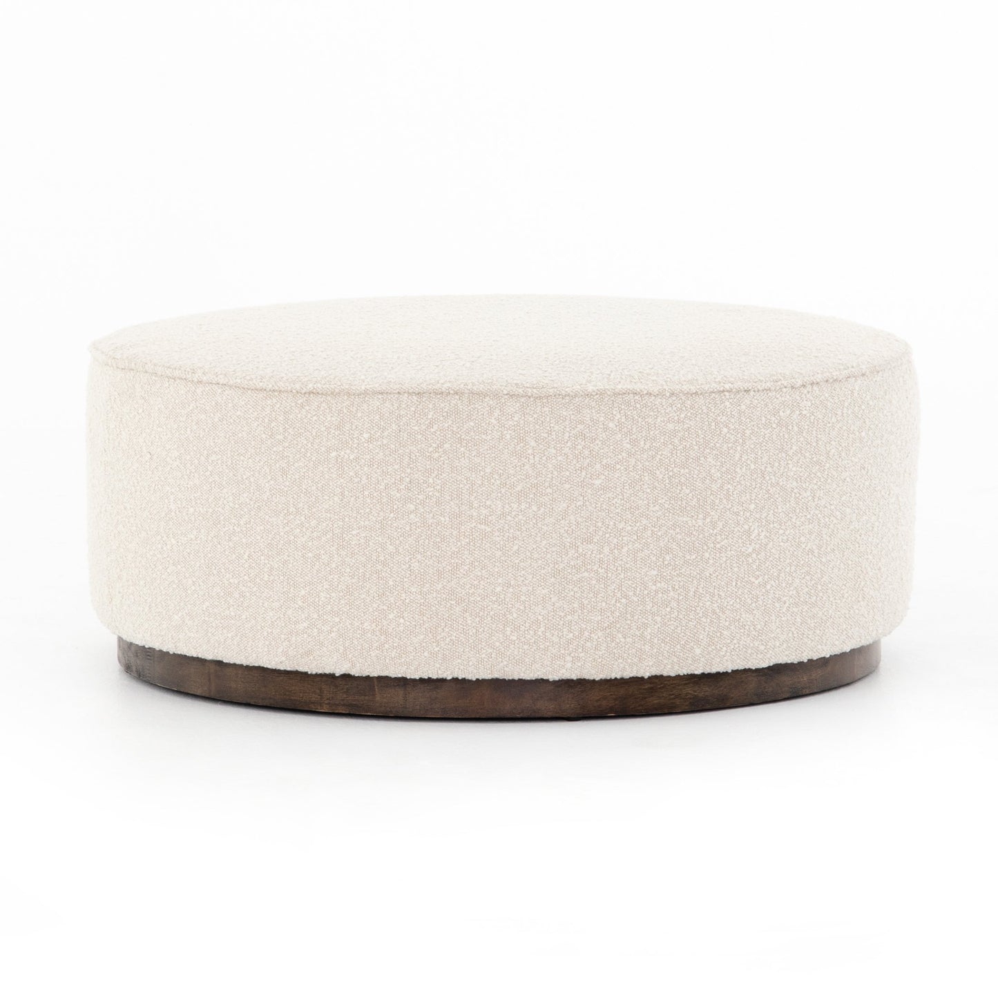 four hands Sinclair large round ottoman knoll natural fabric