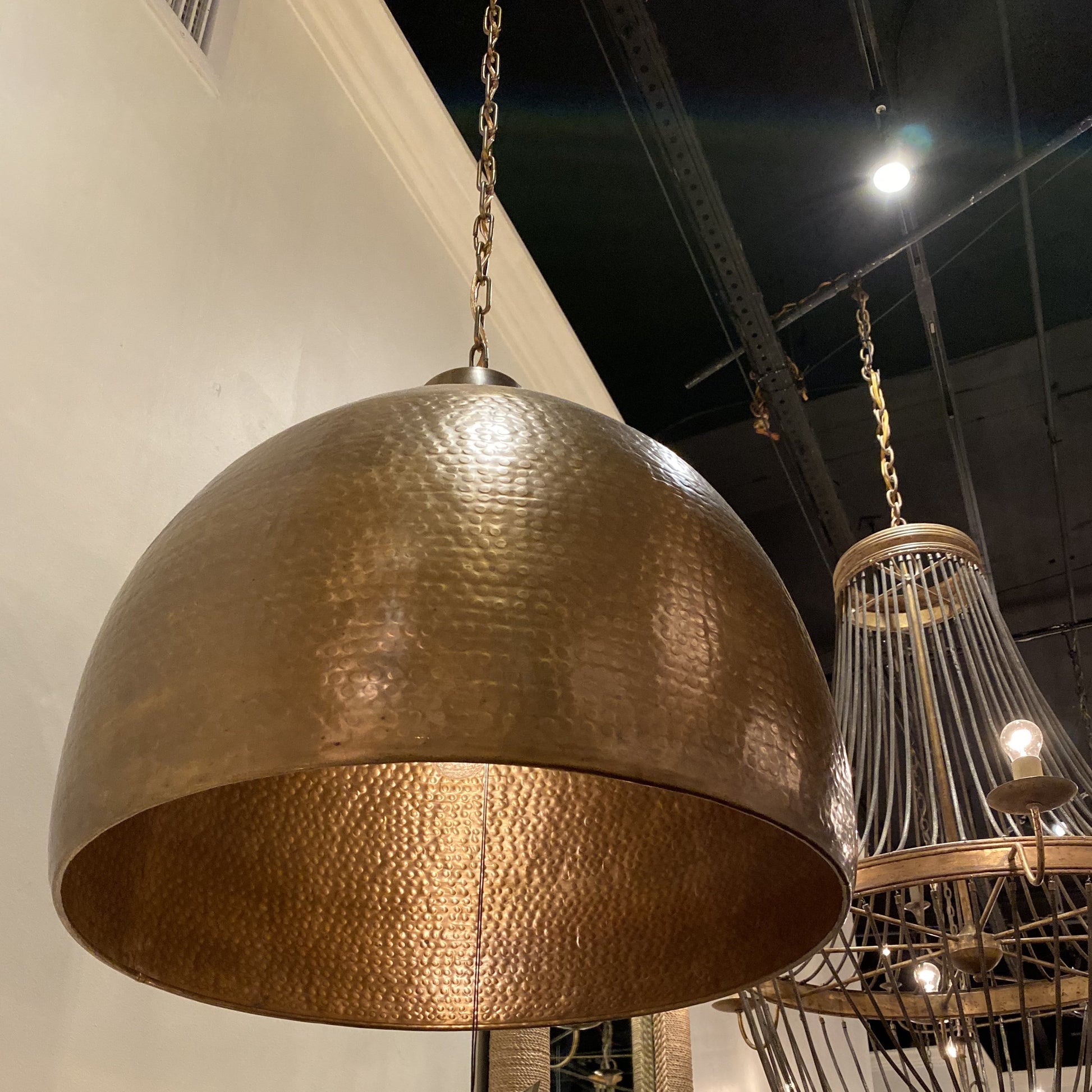 currey earthshine brass large pendant showroom