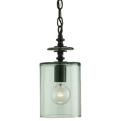currey and company panorama pendant glass green metal black