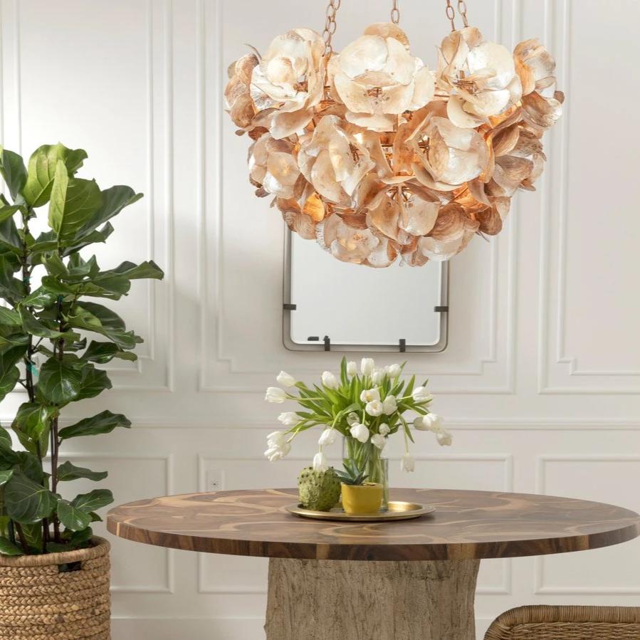 made goods Venus chandelier champagne shell oyster round