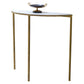 global views hammered gold console table demilune marble brass narrow