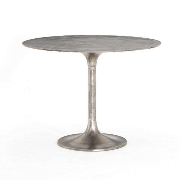 Simone Bistro Table raw nickel metal round