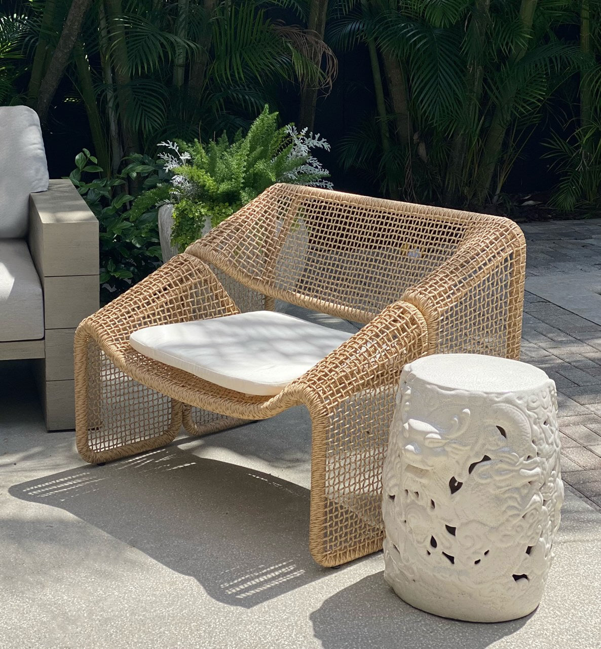 four hands selma outdoor chair with cushion