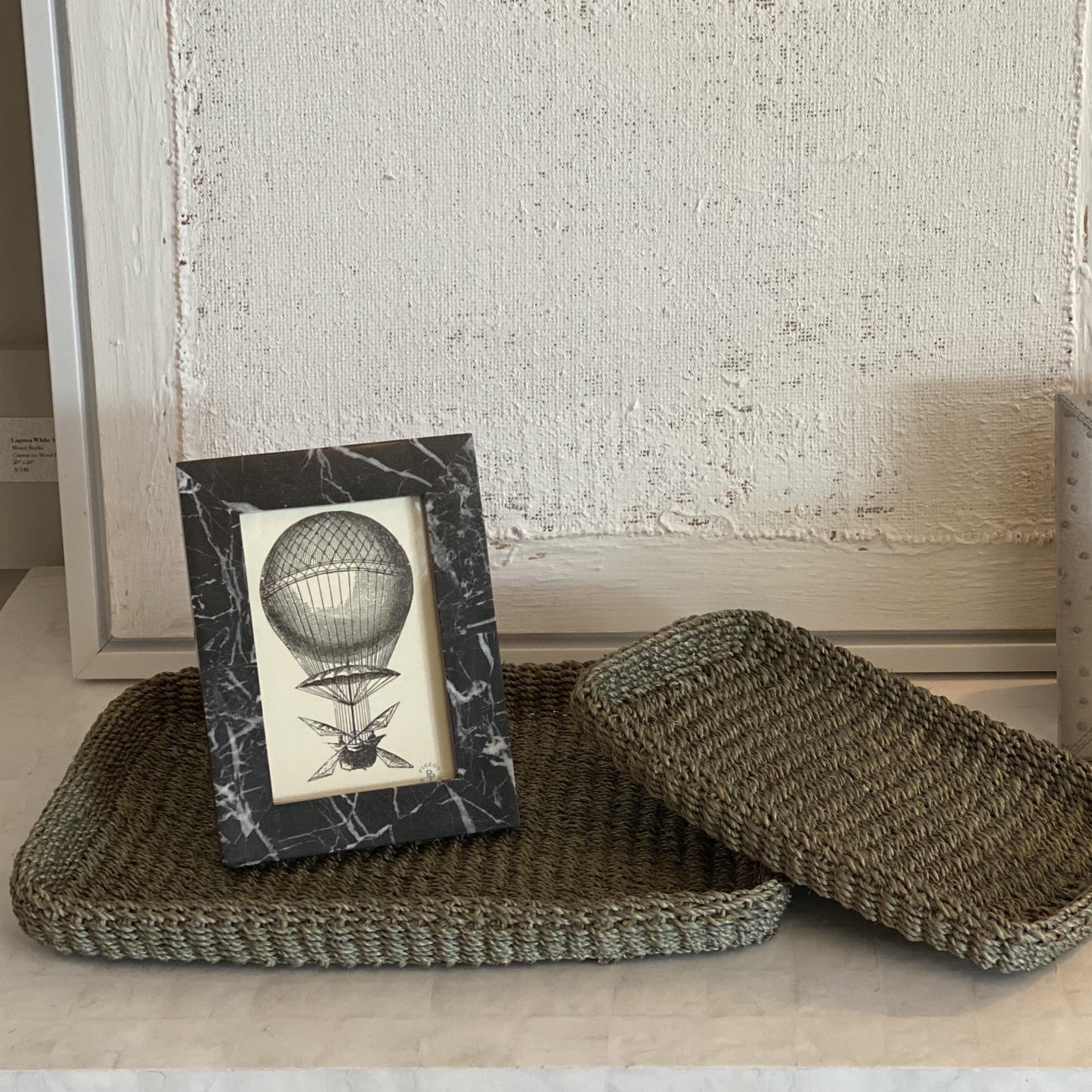 pigeon and poodle Thun black marble photo frame