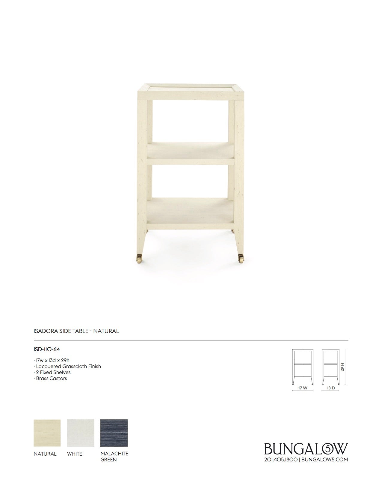 Bungalow 5 Isadora Side Table Natural Tearsheet