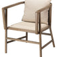 Jamie Young Grayson Arm Chair Grey Wood Off White Linen