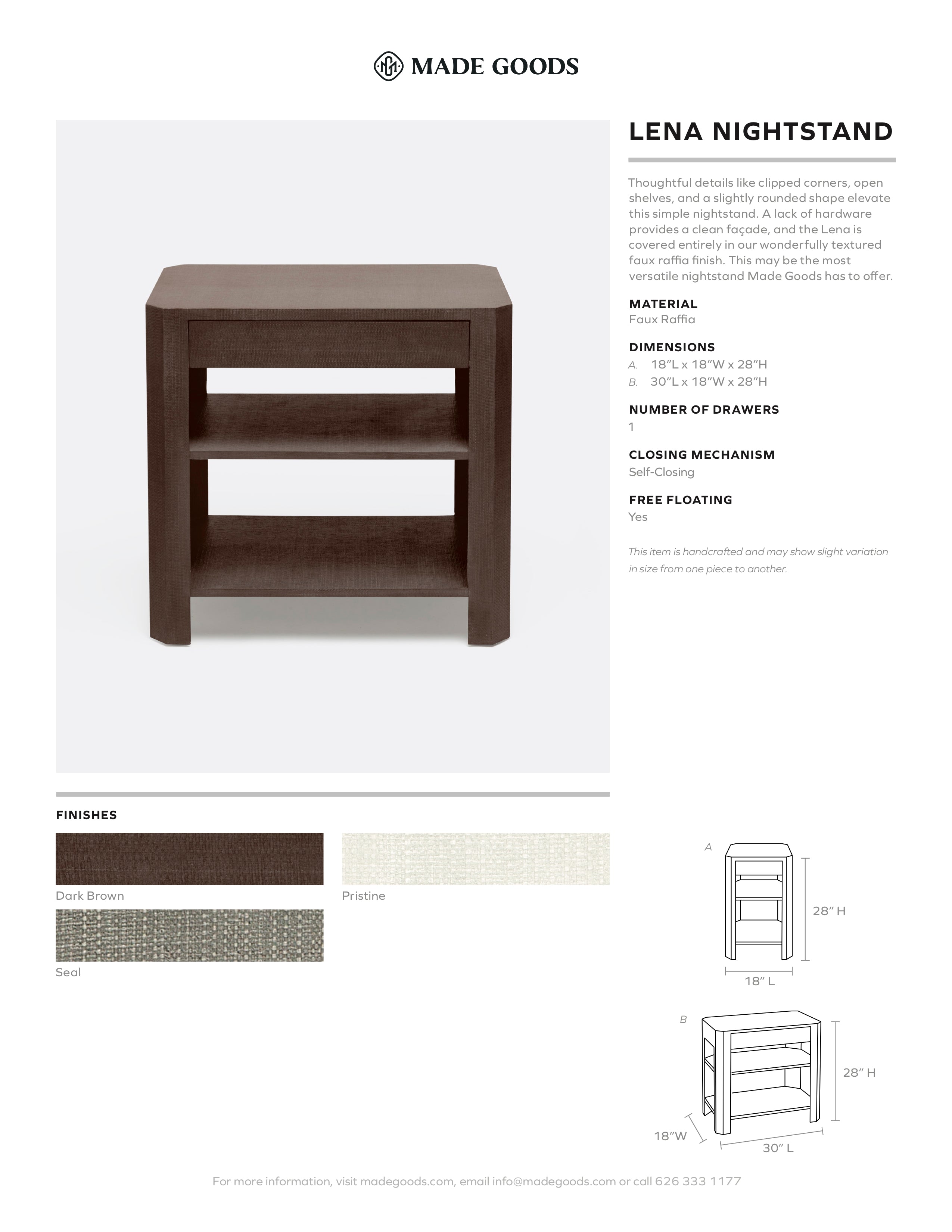 Threshold hadley side sales table