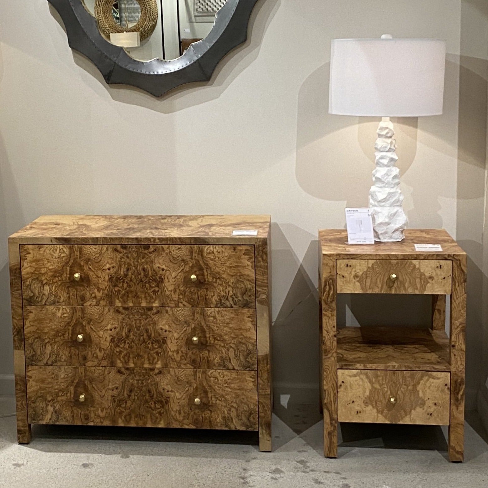 Made Goods Lindsey Single Nightstand Olive Ash Veneer multiple options CLAYTON GRAY HOME