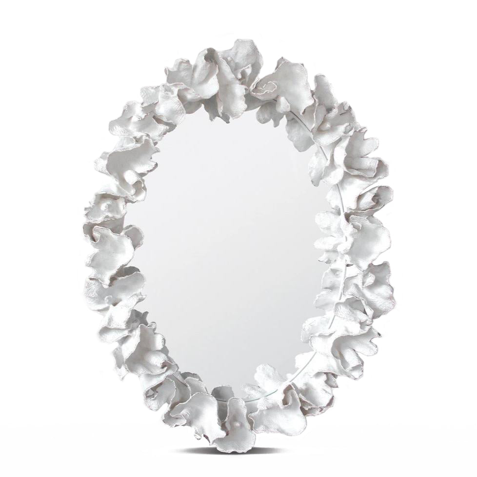 Made Goods Coco Oval Mirror White Coral Silver 