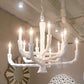 Fawn Chandelier White Concrete hanging gesso organic lighting
