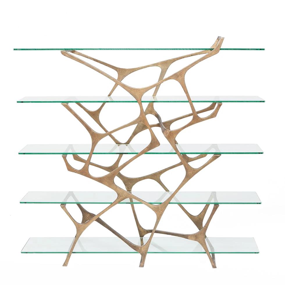 Made Goods Gerald Bookcase Aged Brass CLAYTON GRAY HOME