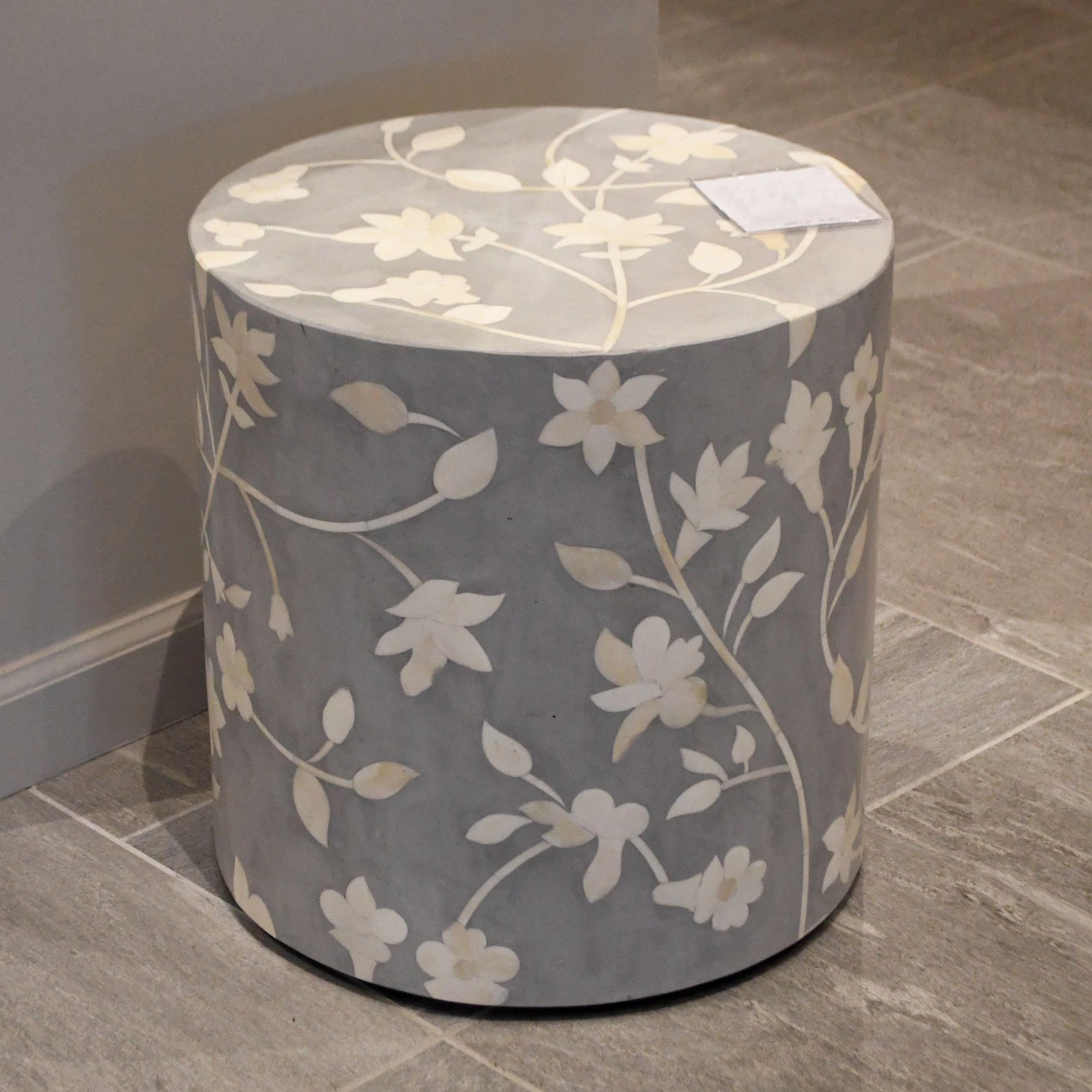 Made Goods Lola Drum Stool Natural Bone Gray Resin – CLAYTON GRAY HOME