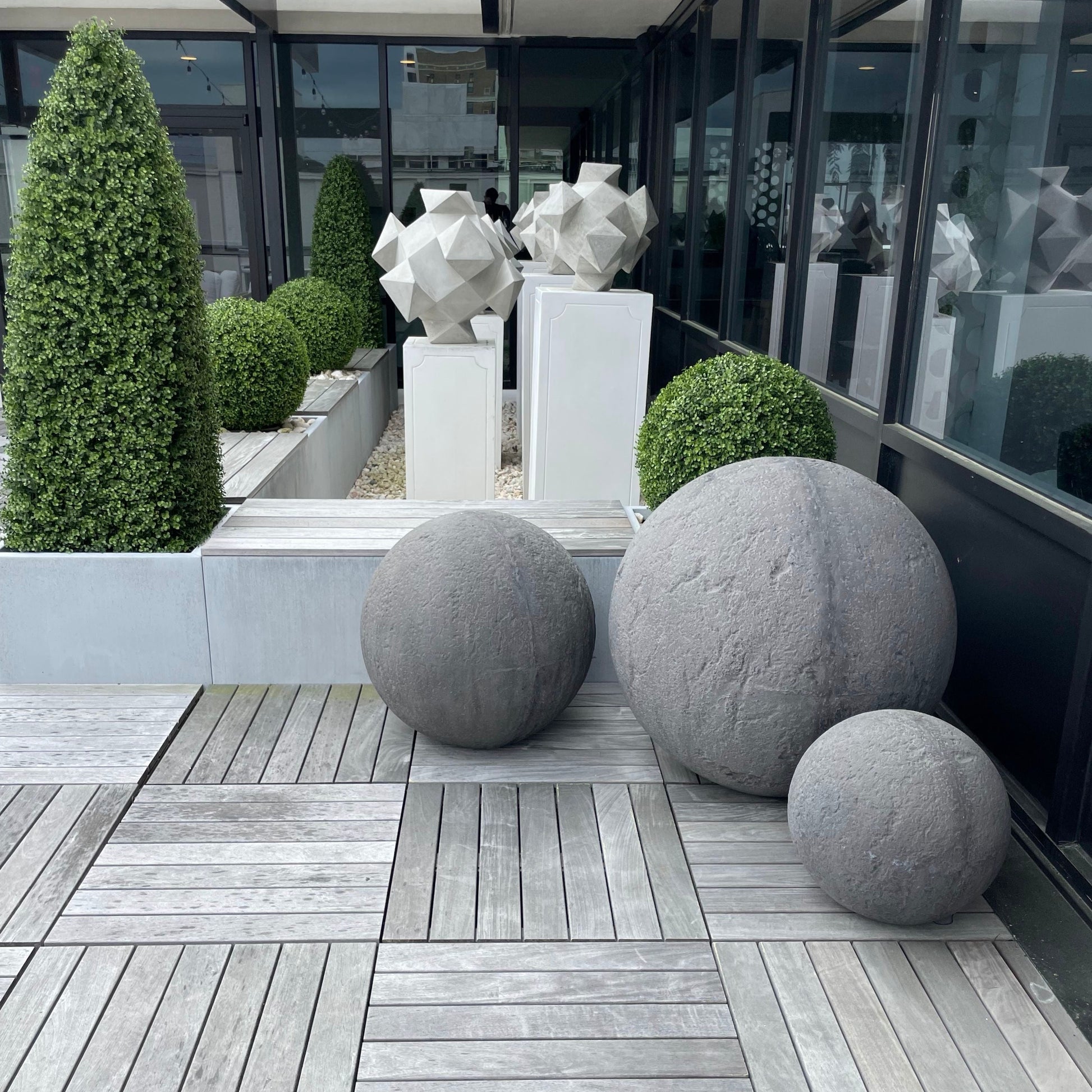 Made Goods Molly Objects Rough Gray Reconstituted Stone on Patio
