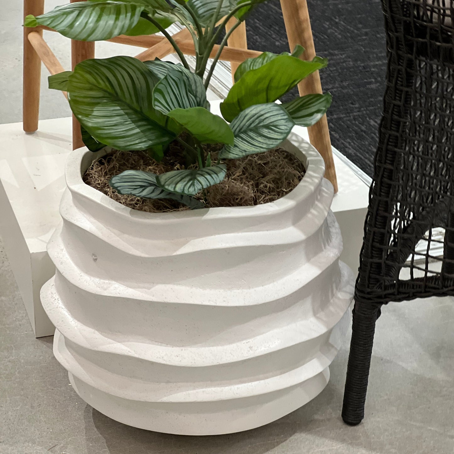Made Goods Perris Planter White in Showroom