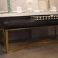 Made Goods Roger Double Bench Dark Brown Hide with Antique Brass Base Lifestyle
