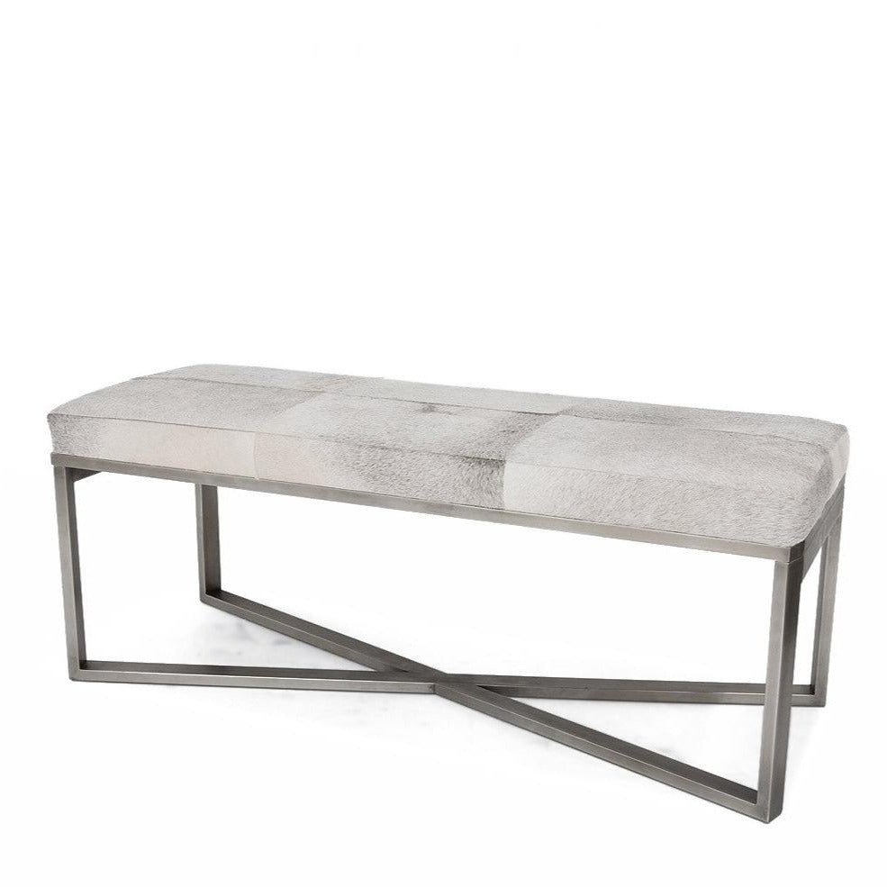 Made Goods Roger Double Bench Antiqued Silver