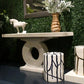 Made Goods Willow Stool Blue and White Ceramic Seating Side table