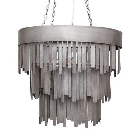 made goods douglas chandelier aged silver metal strips lighting chandelier hanging light fixture